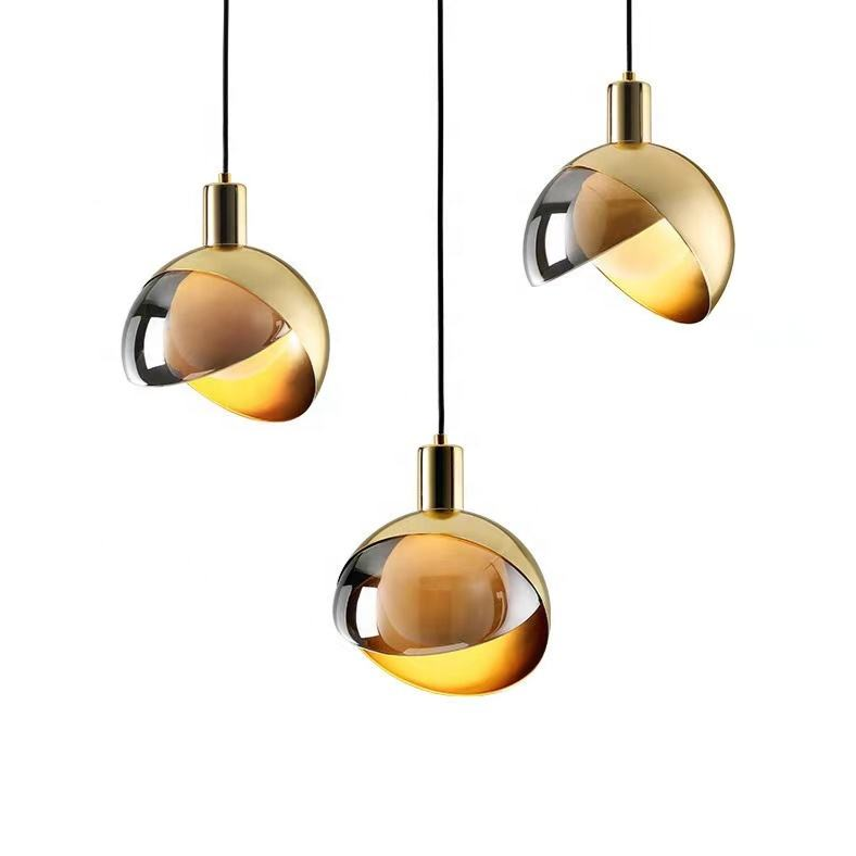 Floroux pendant light in gold glass | Modern design | Dimmable | Elegant lighting for the living room and dining room