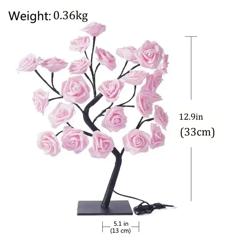 FleurLumière - Lampe de Table Éclairante en Forme de Rose