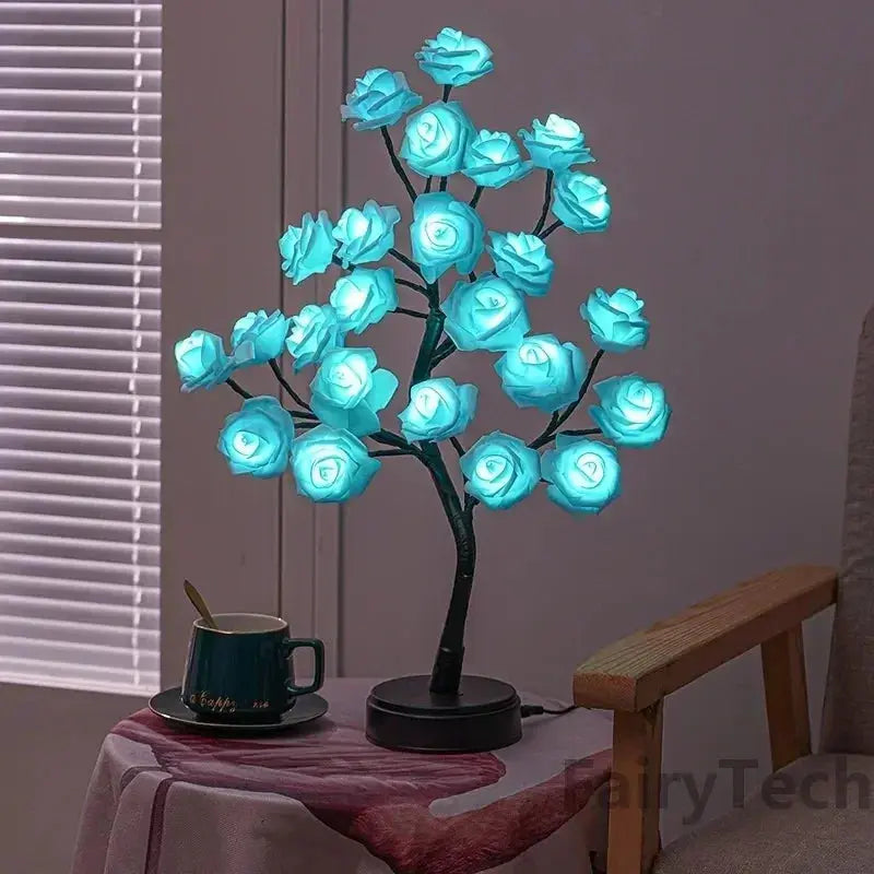 FleurLumière - Lampe de Table Éclairante en Forme de Rose