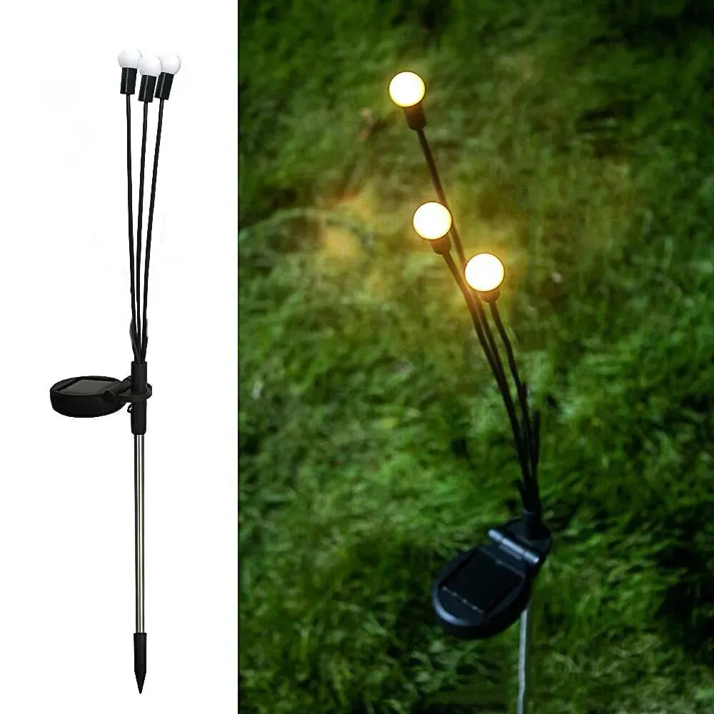 Floroux - Lampe solaire à lucioles à trois têtes