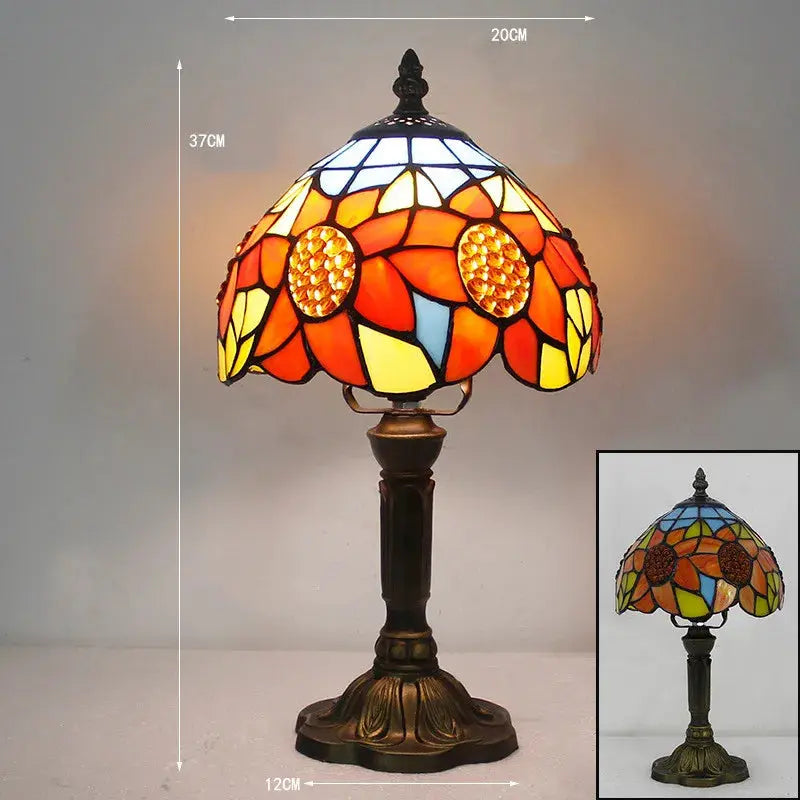 TiffanyLumière - Lampe de Bureau en Verre Tiffany