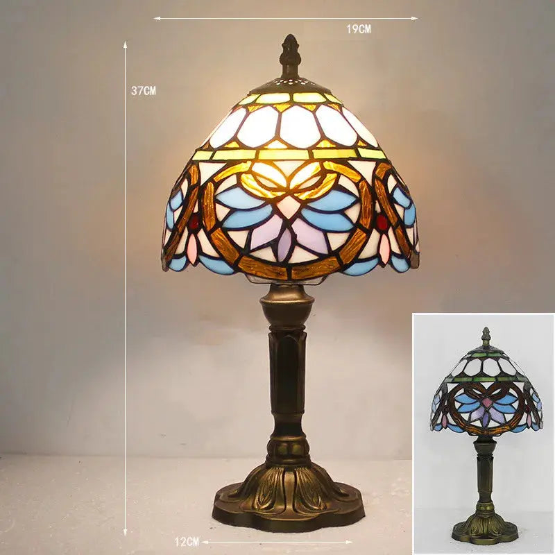 TiffanyLumière - Lampe de Bureau en Verre Tiffany