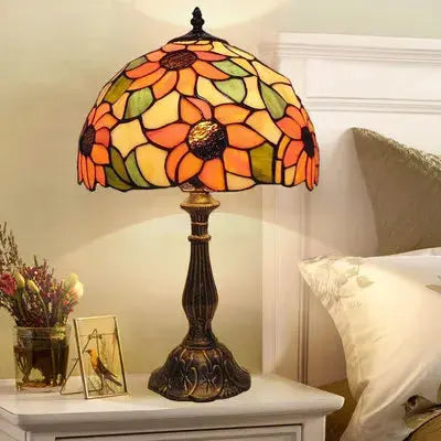 TiffanyLumière - Lampe de Bureau en Verre Tiffany
