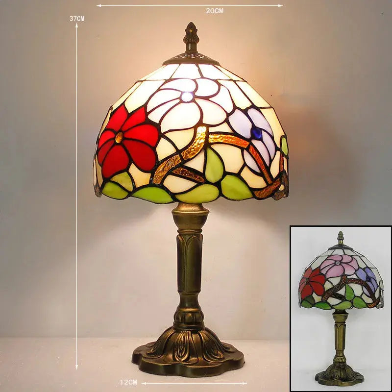 TiffanyLumière - Lampe de Bureau en Verre Tiffany
