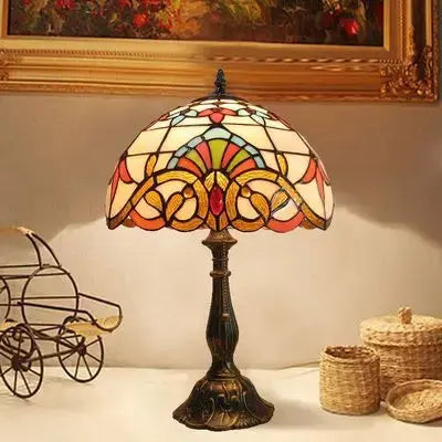 TiffanyLumière - Lampe de Bureau en Verre Tiffany