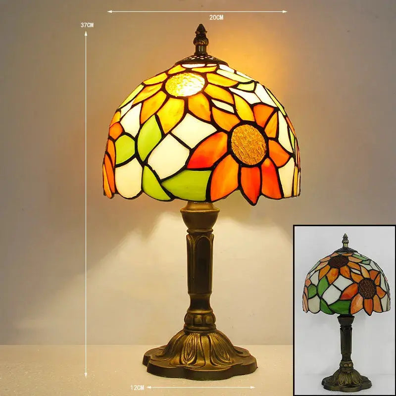 TiffanyLumière - Lampe de Bureau en Verre Tiffany