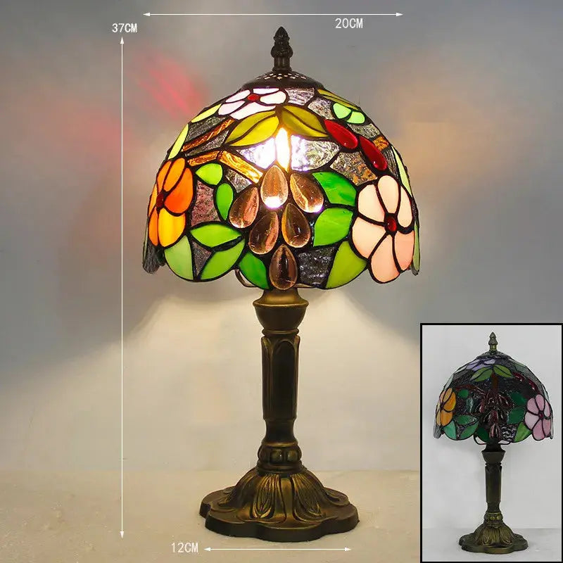 TiffanyLumière - Lampe de Bureau en Verre Tiffany