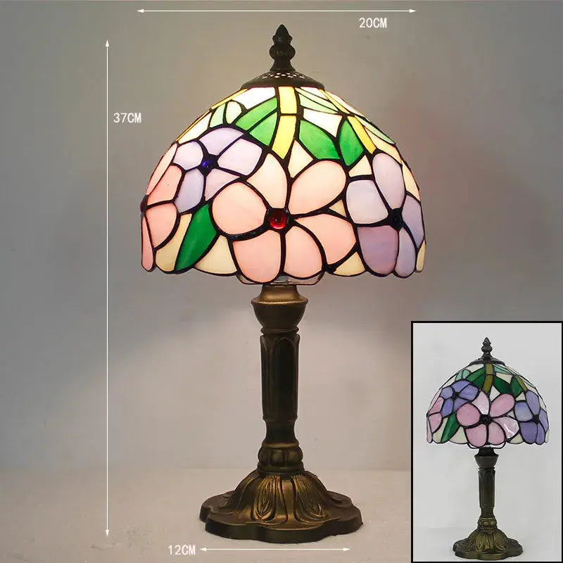TiffanyLumière - Lampe de Bureau en Verre Tiffany