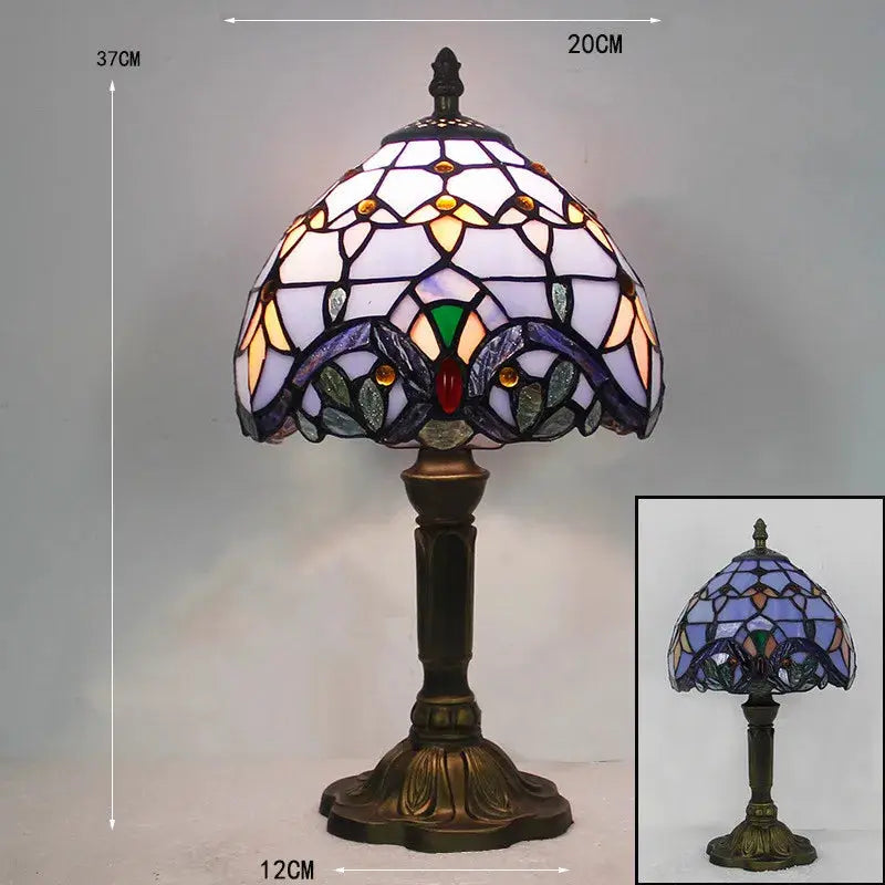 TiffanyLumière - Lampe de Bureau en Verre Tiffany