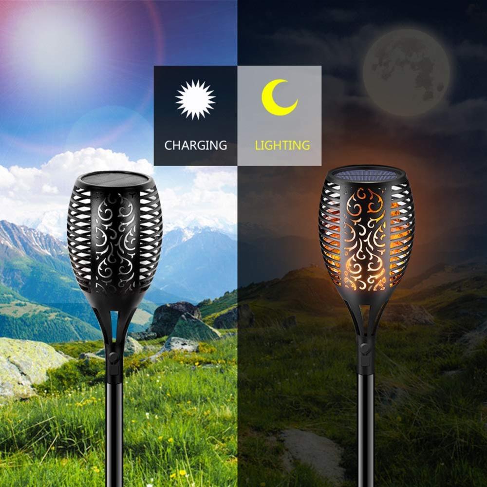 Torches solaires LED Deluxe 96 LED (4 pièces)