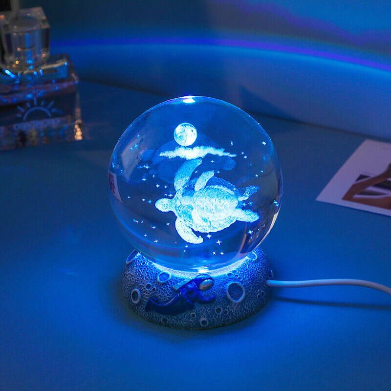 Floroux Crystal Sphere Night Light | LED Underwater World Lamp | Ambient Light & Home Decoration