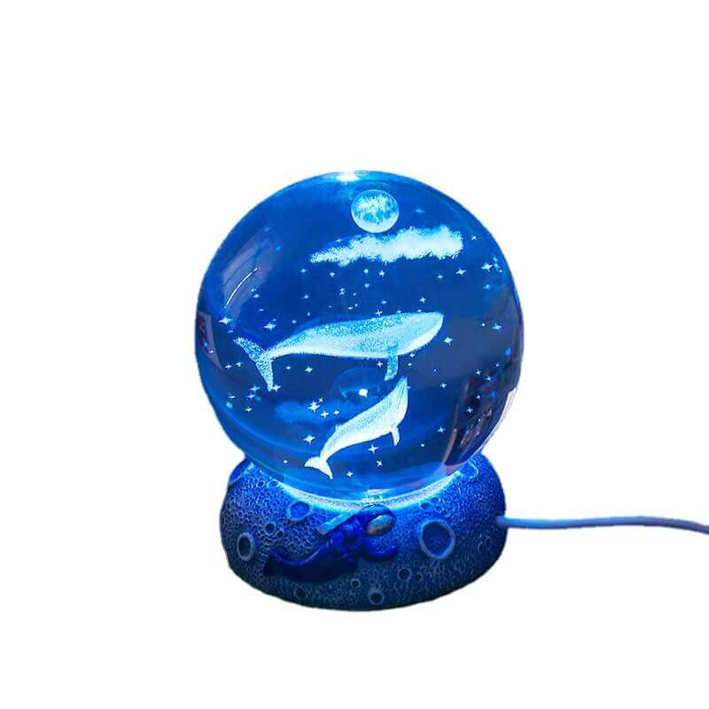 Floroux Crystal Sphere Night Light | LED Underwater World Lamp | Ambient Light & Home Decoration