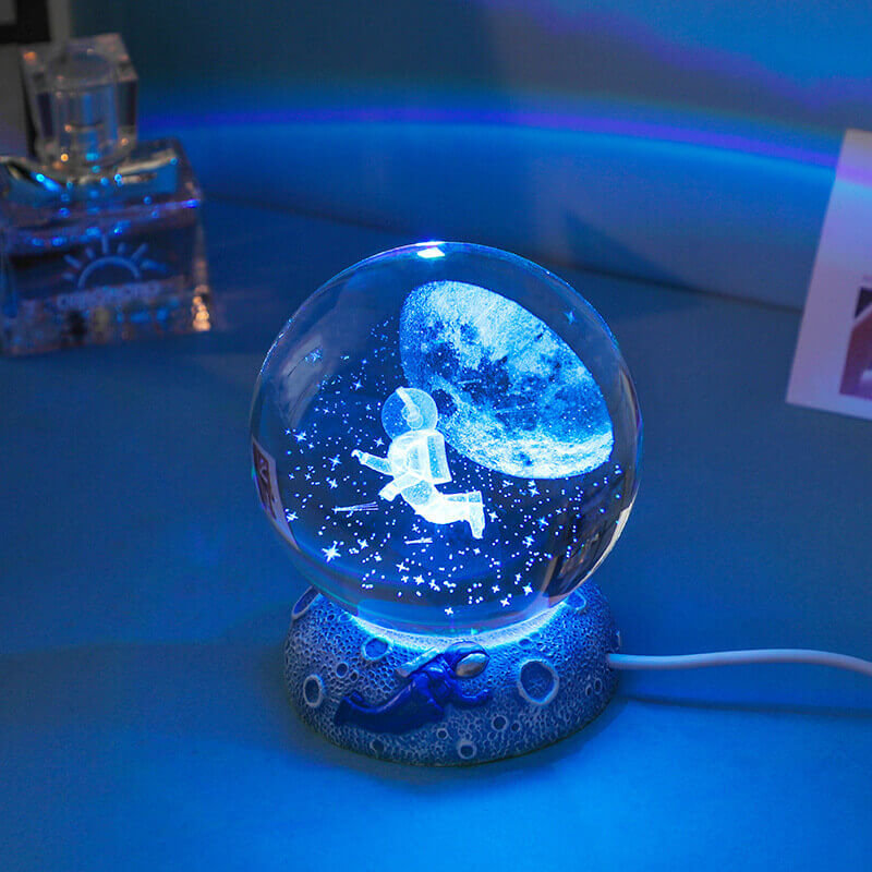 Floroux Crystal Sphere Night Light | LED Underwater World Lamp | Ambient Light & Home Decoration
