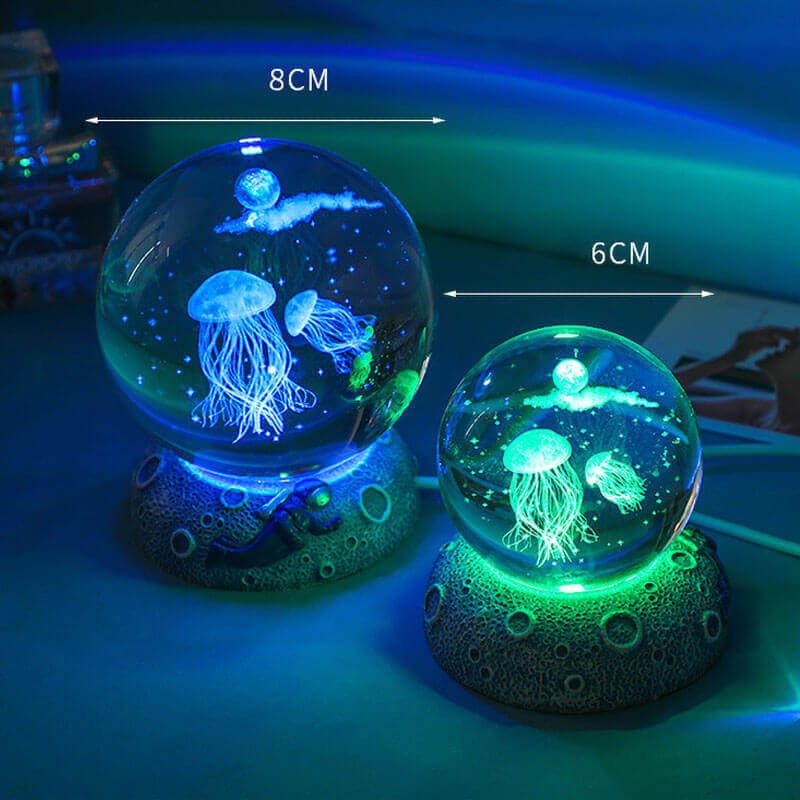 Floroux Crystal Sphere Night Light | LED Underwater World Lamp | Ambient Light & Home Decoration