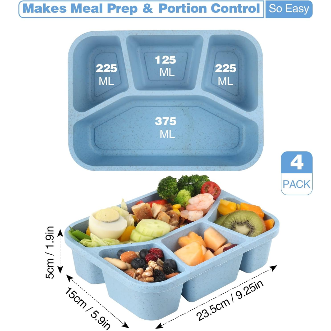 BentoBox – Ensemble de 4 Boîtes à Collations avec Compartiments