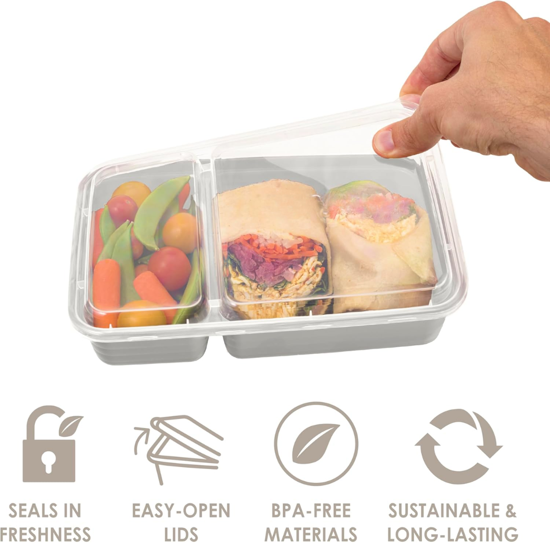 EcoBox - Ensemble de boîtes alimentaires durables à 2 compartiments