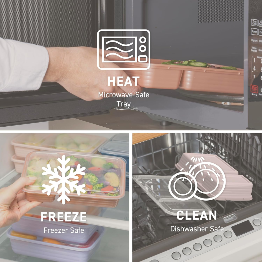 EcoBox - Ensemble de boîtes alimentaires durables à 2 compartiments