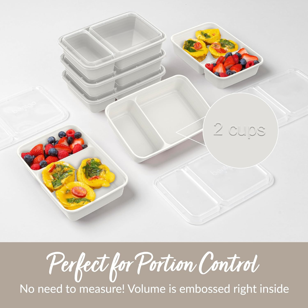 EcoBox - Ensemble de boîtes alimentaires durables à 2 compartiments