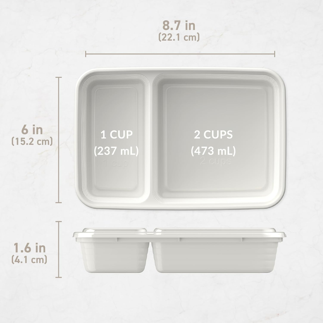 EcoBox - Ensemble de boîtes alimentaires durables à 2 compartiments