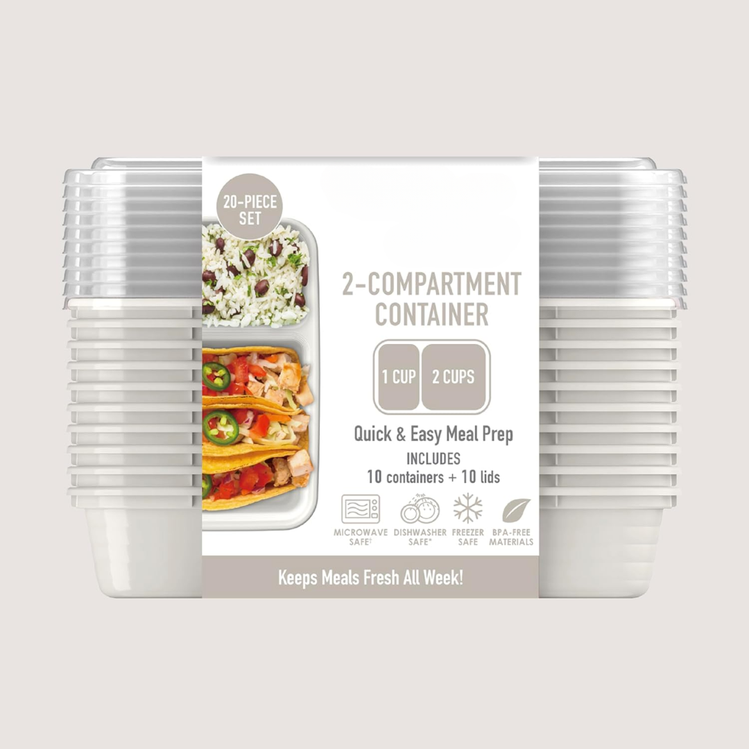 EcoBox - Ensemble de boîtes alimentaires durables à 2 compartiments