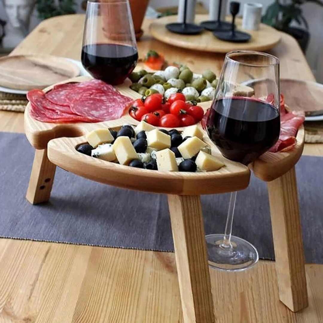 CheeseBoard Delights – Accessoire de pique-nique en bois élégant