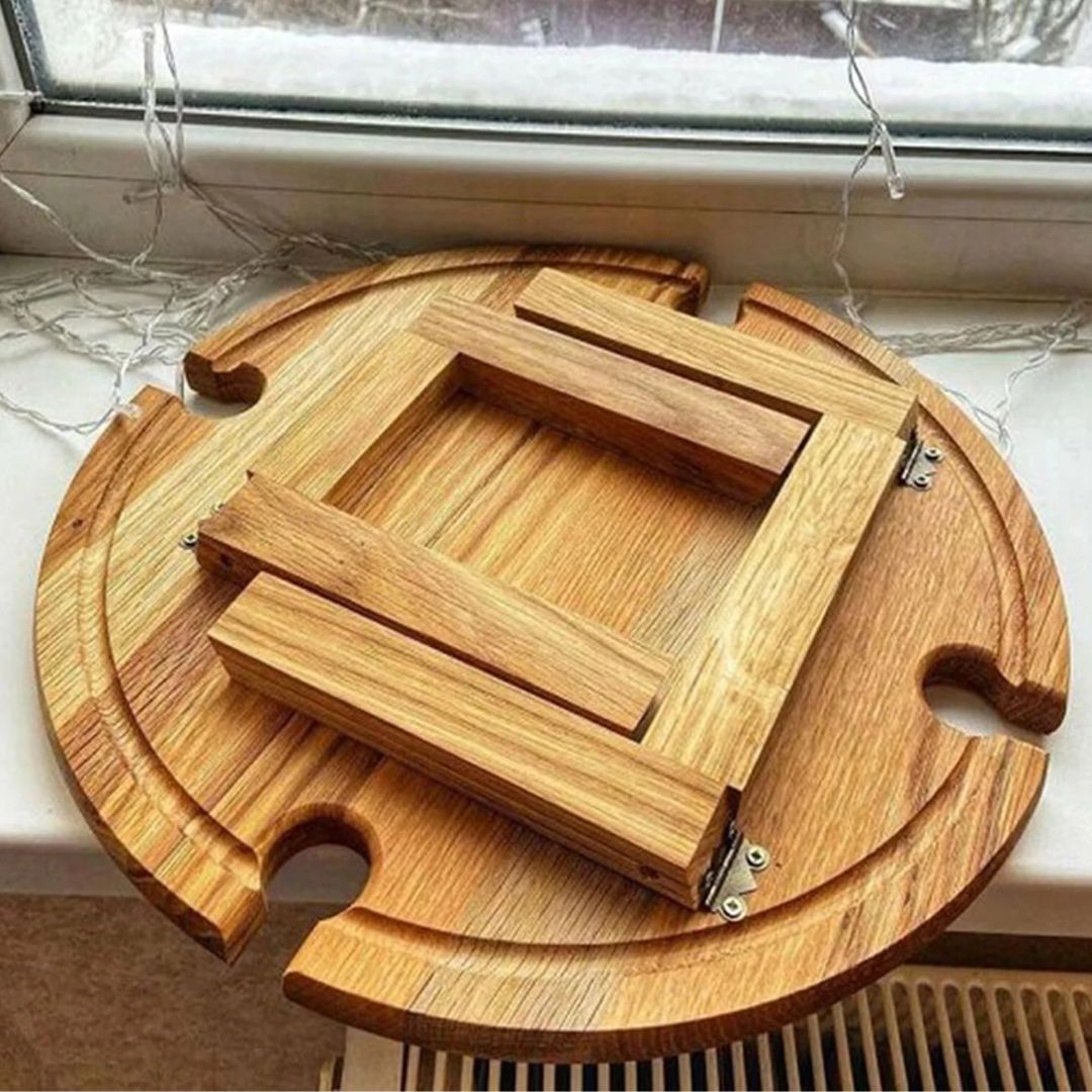 CheeseBoard Delights – Accessoire de pique-nique en bois élégant