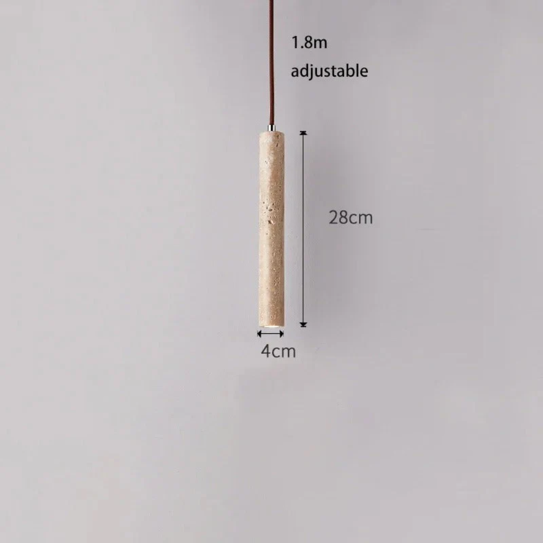 Chandelier LED de style Wabi-Sabi en travertin minimaliste - LumoLine
