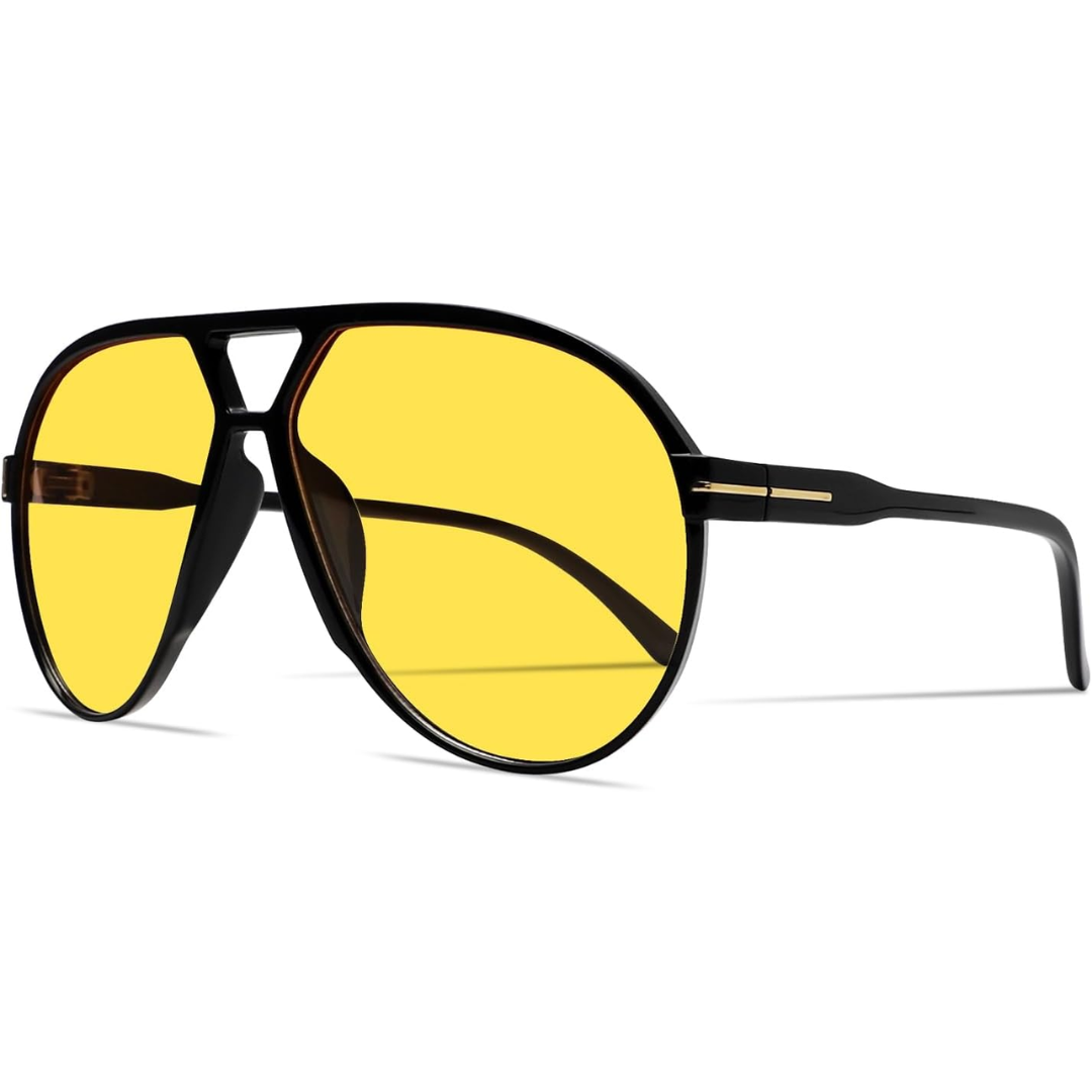 AmaraVision - Lunettes de soleil aviateur rétro grandes