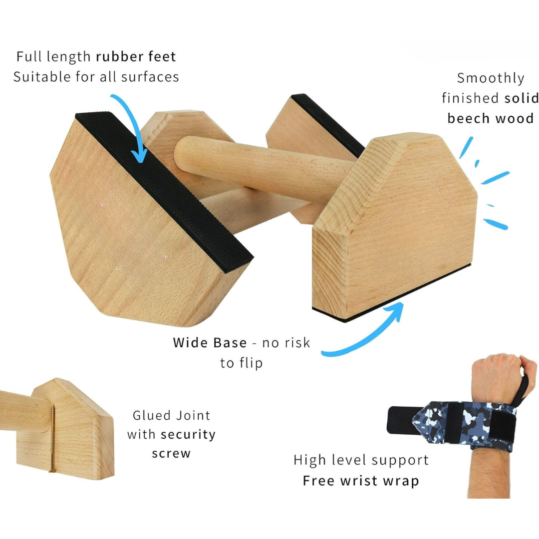 Calisthenics PowerBars – Supports de pompes en bois robustes