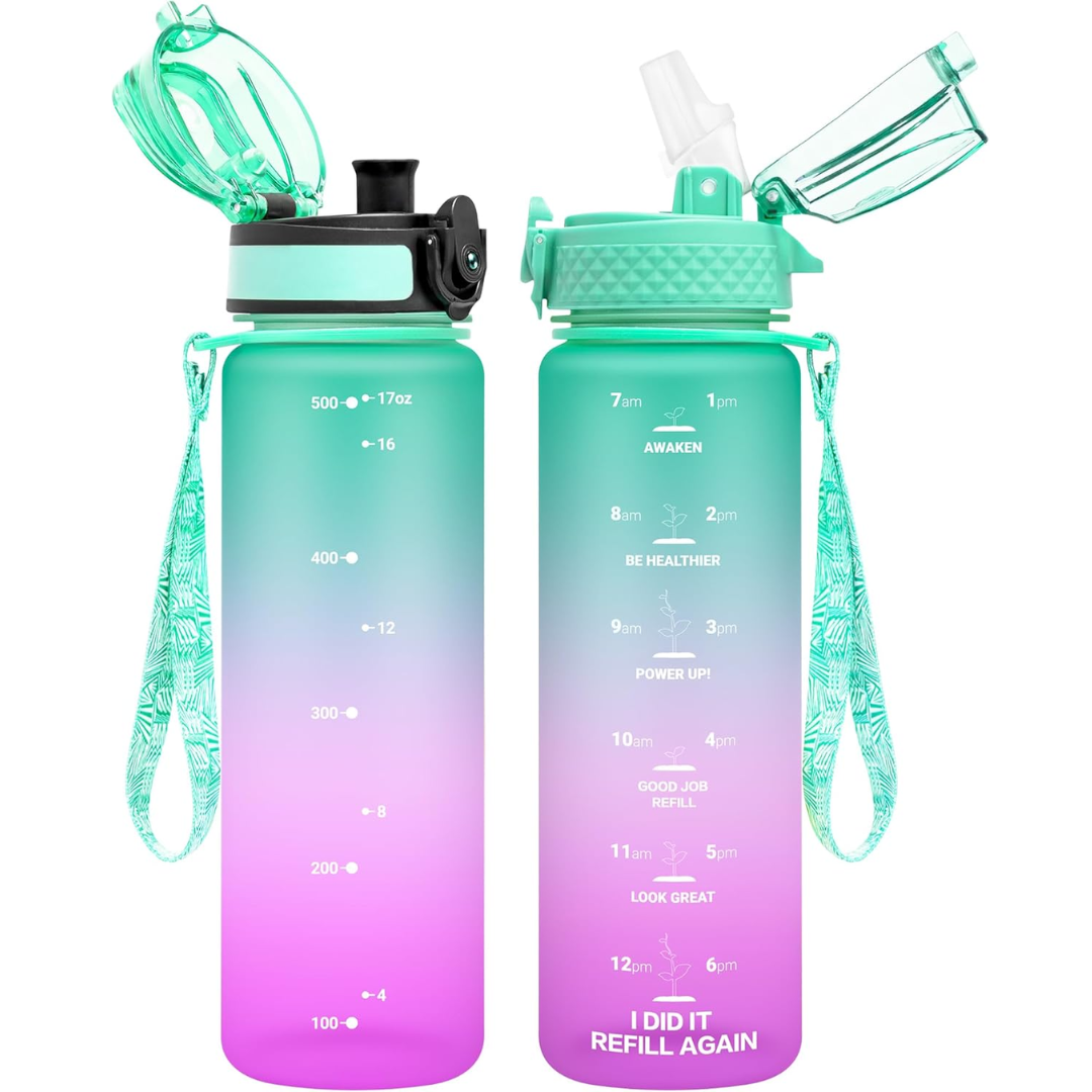 EcoFlow - Bouteille d'eau Tritan réutilisable avec paille