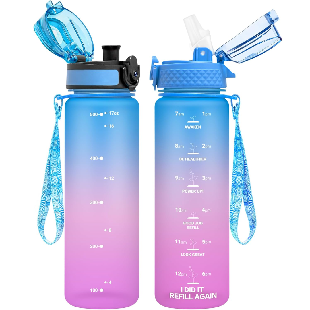 EcoFlow - Bouteille d'eau Tritan réutilisable avec paille
