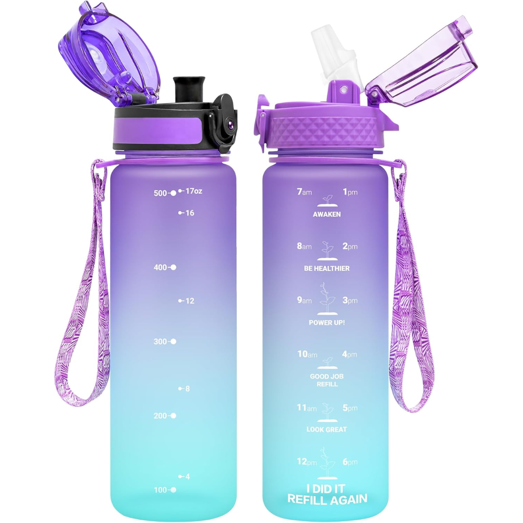 EcoFlow - Bouteille d'eau Tritan réutilisable avec paille