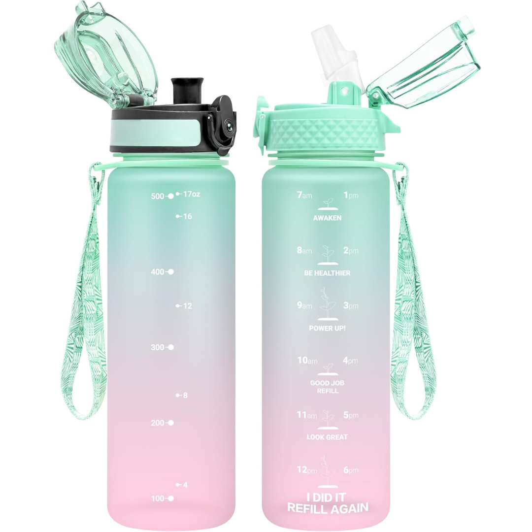 EcoFlow - Bouteille d'eau Tritan réutilisable avec paille