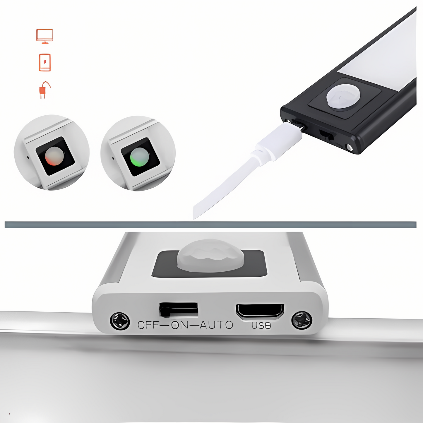 Floroux | Bandes LED rechargeables avec capteur