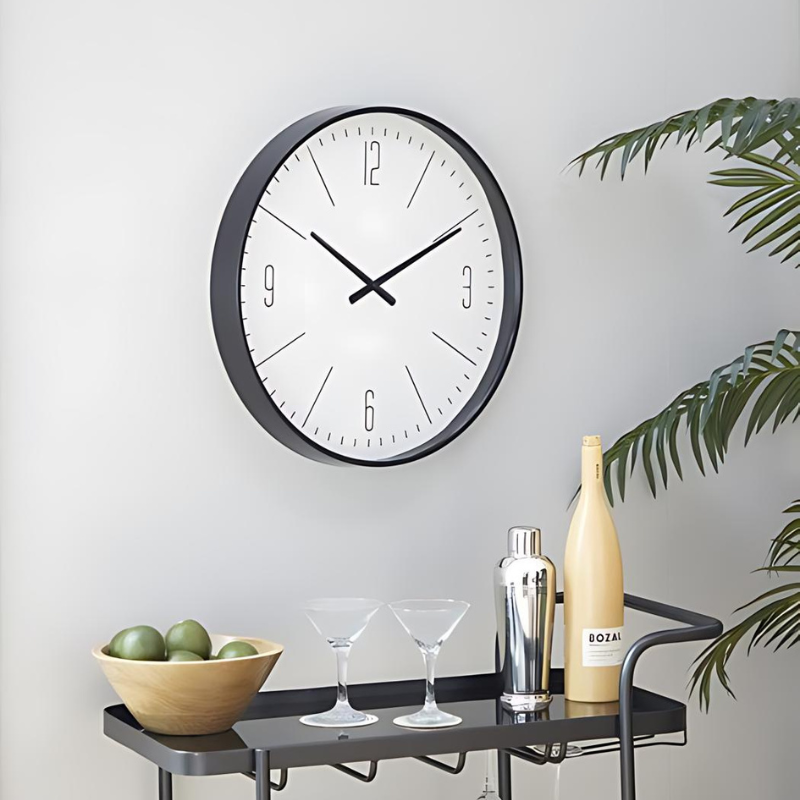 Horloge Murale en Verre Floroux | Noir Moderne pour Votre Maison