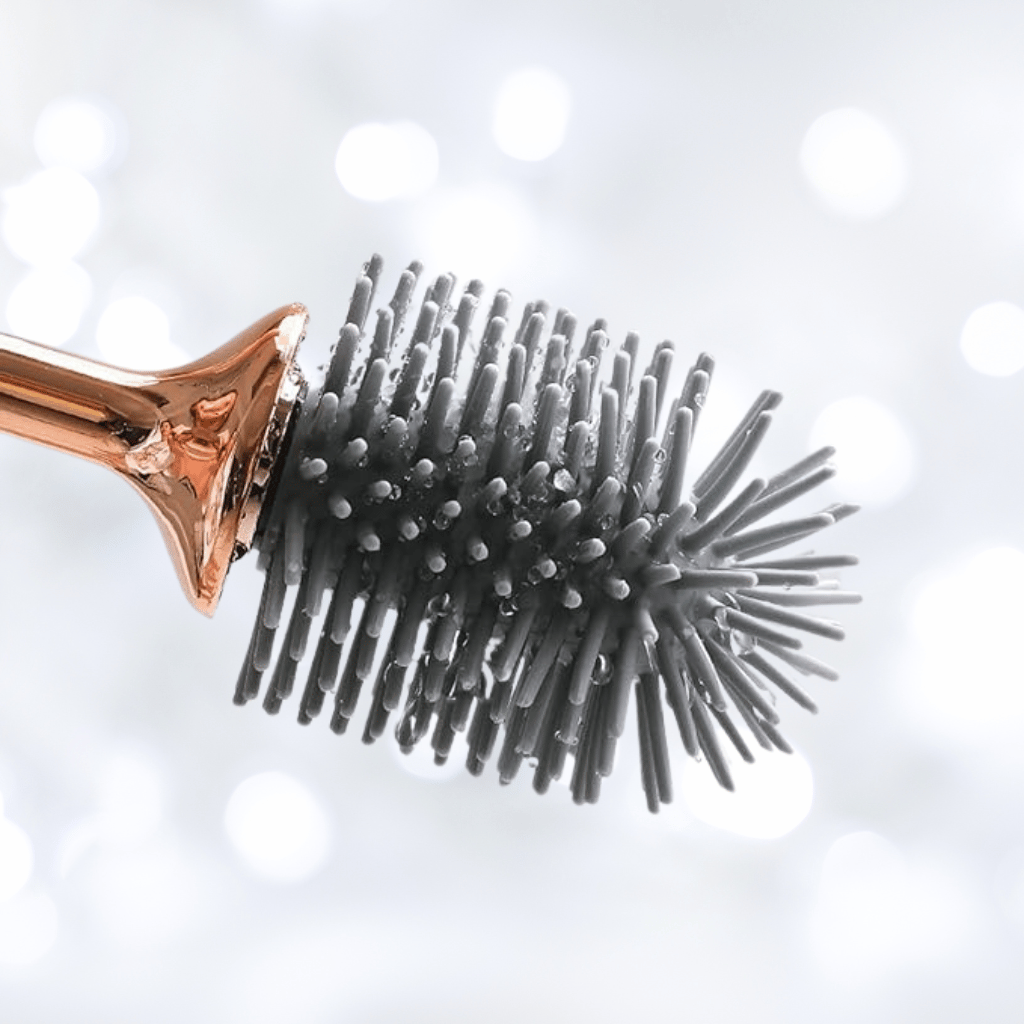 Brosse de toilette Flexi élégante avec support mural à séchage rapide