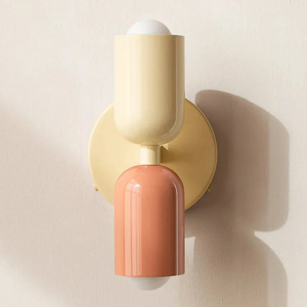 Applique murale minimaliste vibrante à deux ampoules