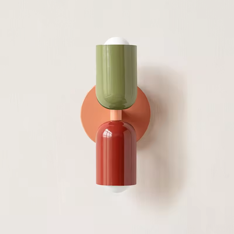 Applique murale minimaliste vibrante à deux ampoules