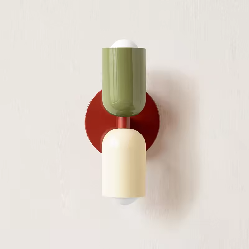 Applique murale minimaliste vibrante à deux ampoules