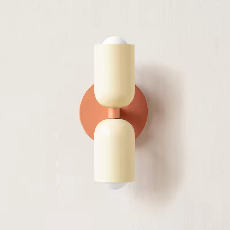 Applique murale minimaliste vibrante à deux ampoules