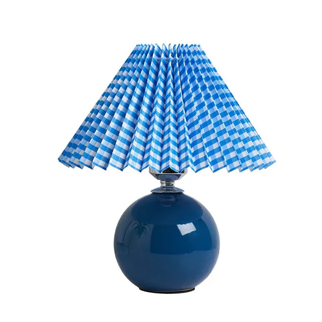ÉléganceRétro - Lampe de Table Vintage avec Abat-Jour Plissé