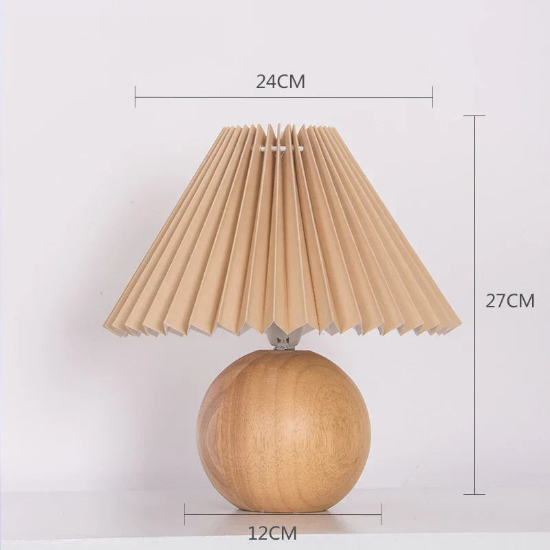 ÉléganceRétro - Lampe de Table Vintage avec Abat-Jour Plissé