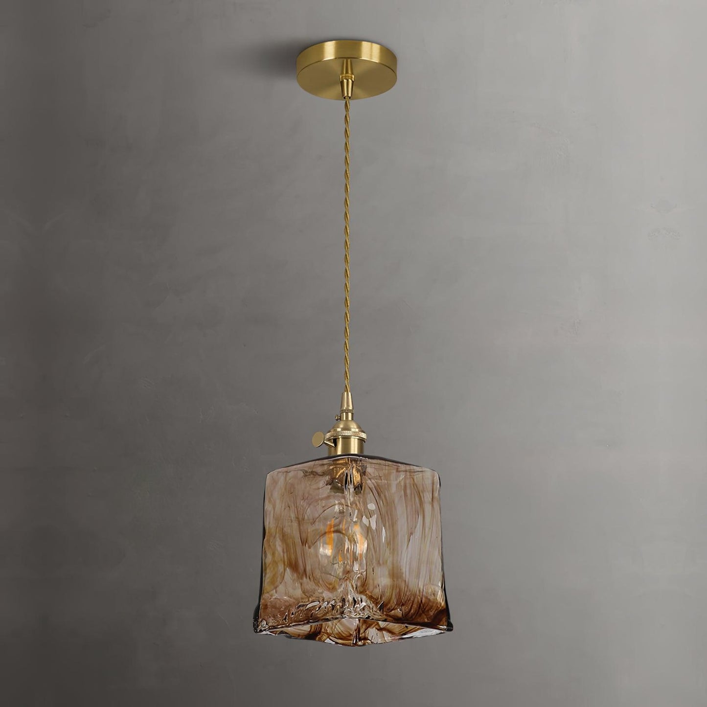 Suspension en verre brun Floroux