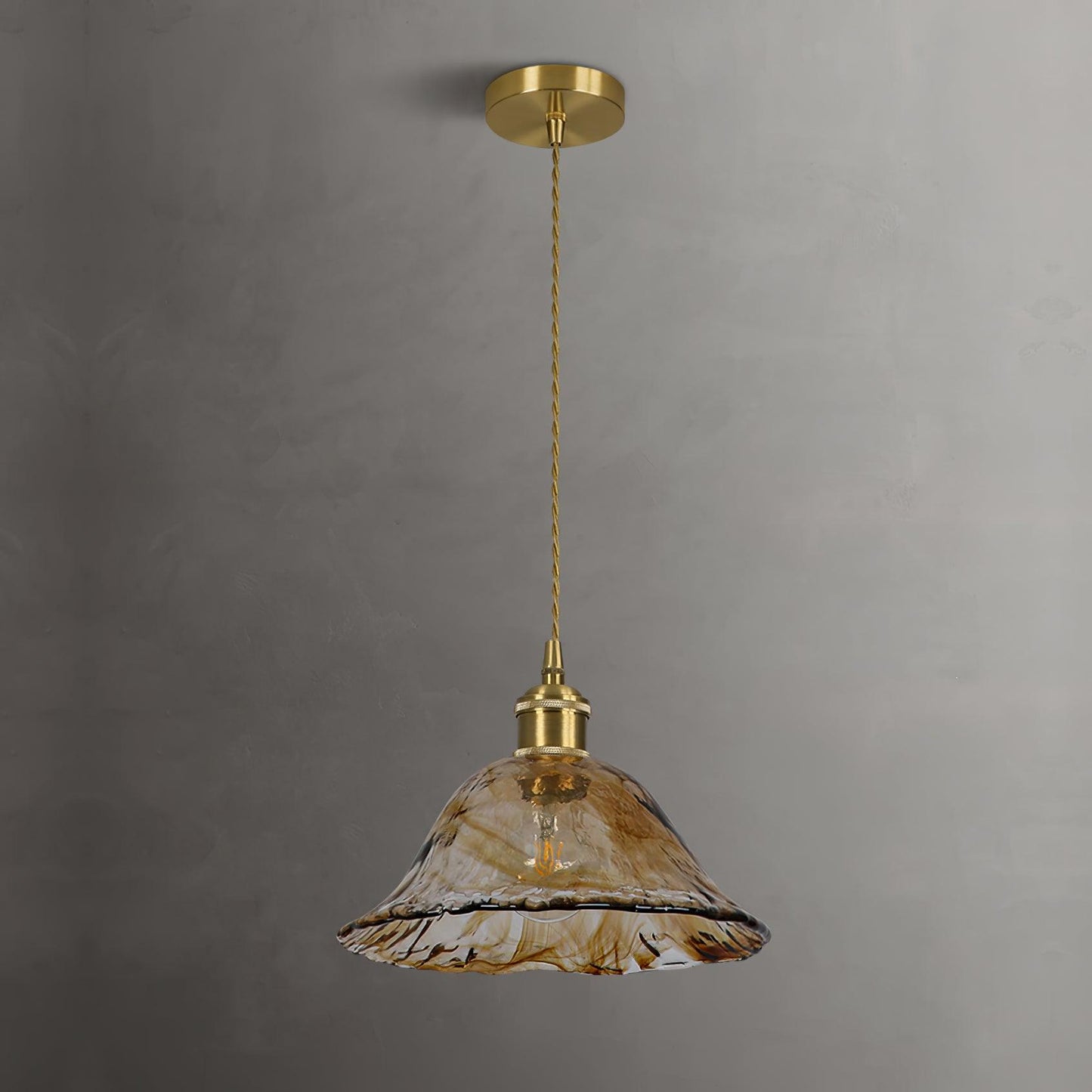 Suspension en verre brun Floroux