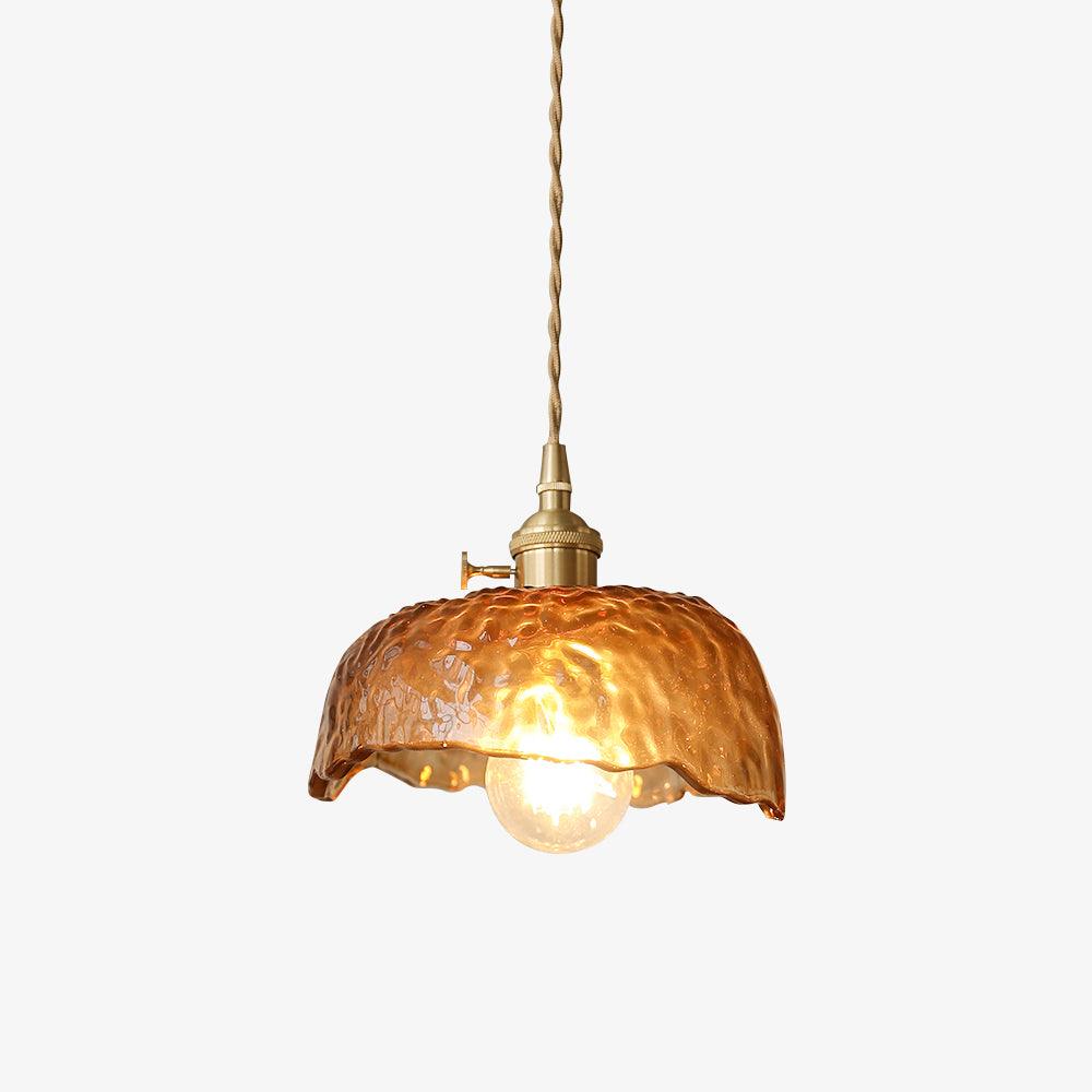 Suspension en verre brun Floroux