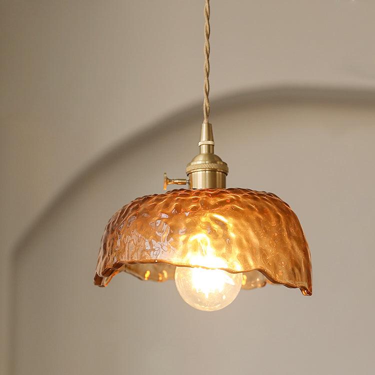 Suspension en verre brun Floroux