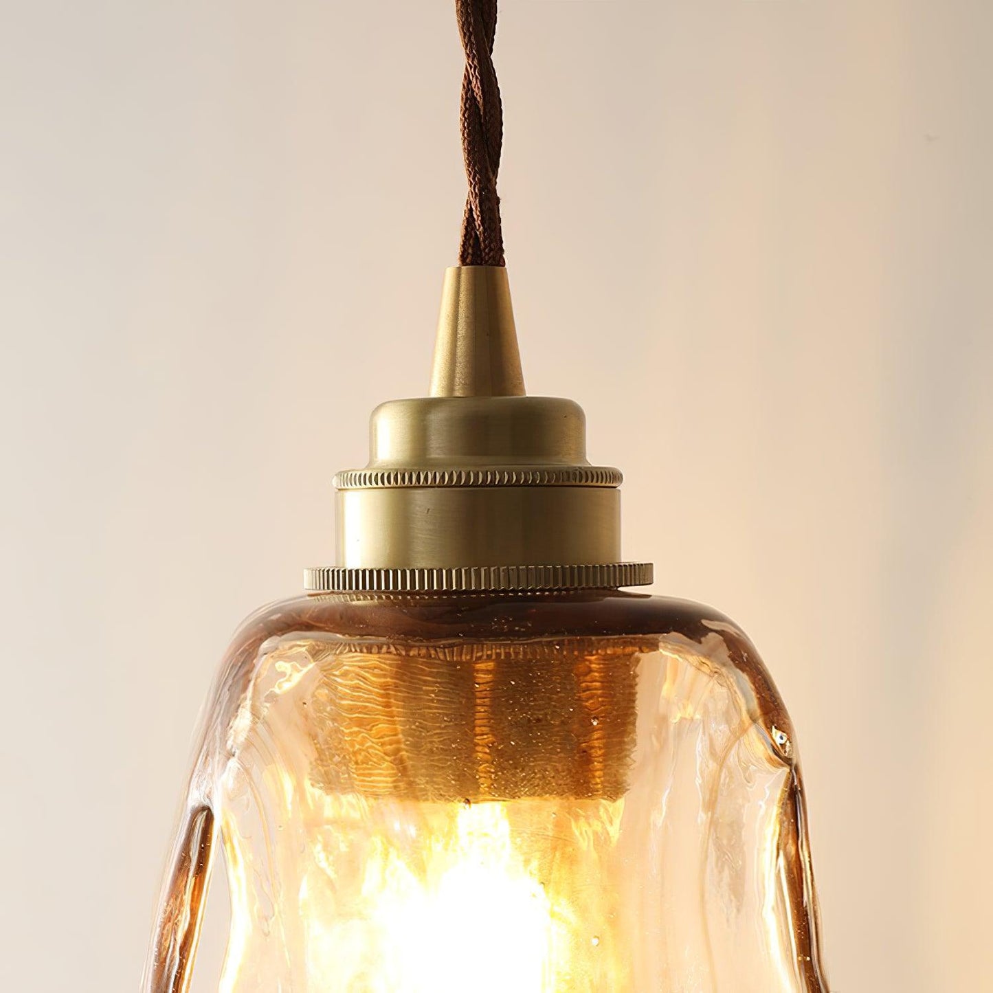 Suspension en verre brun Floroux