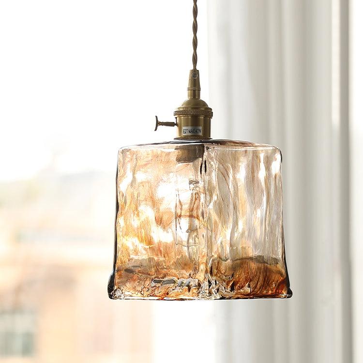 Suspension en verre brun Floroux