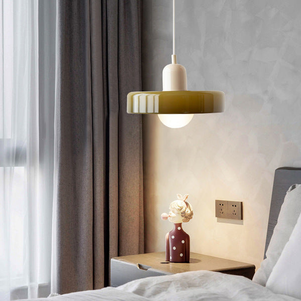 Suspension Floroux in colored glass | Elegant hanging lamp in Bauhaus style | Designer lamp for the living room and dining room