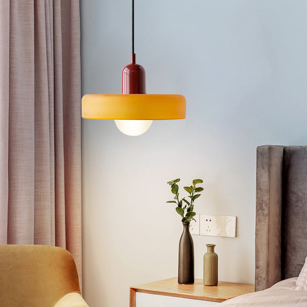 Suspension Floroux in colored glass | Elegant hanging lamp in Bauhaus style | Designer lamp for the living room and dining room